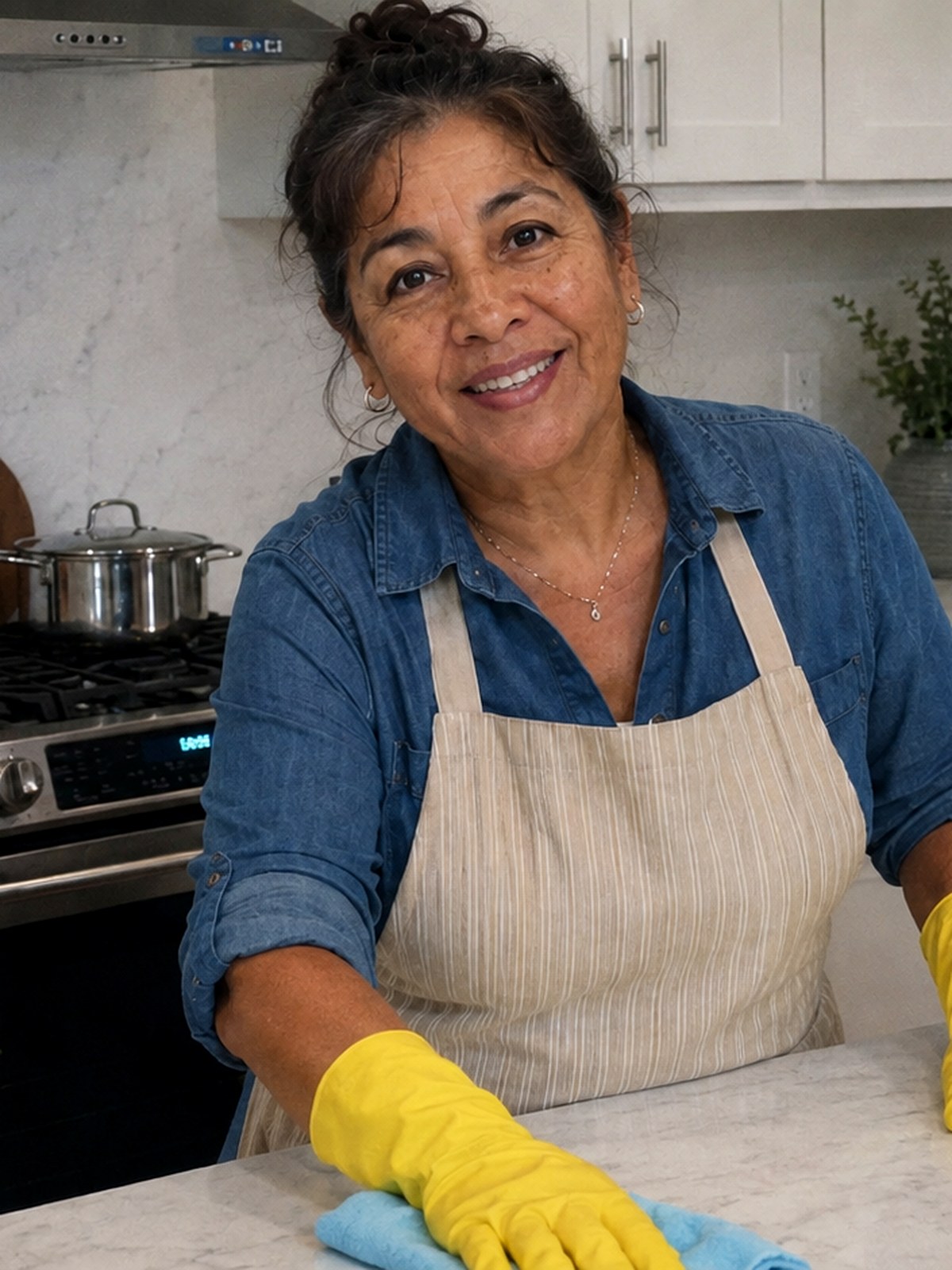 Carmen Cruz in her kitchen